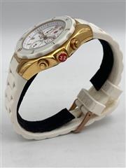 Michele Tahitian Jelly Bean White Steel Rubber Quartz Ladies Watch MWW12F000008